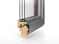 Holz-Aluminium-Fenster Profil PaXoptima 78 flächenversetzt mit 3-fach Verglasung