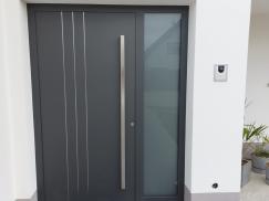 Aluminium Haustür grau für Neubau